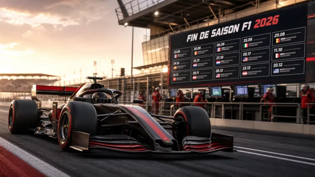calendrier de fin de saison de formule 1 2026